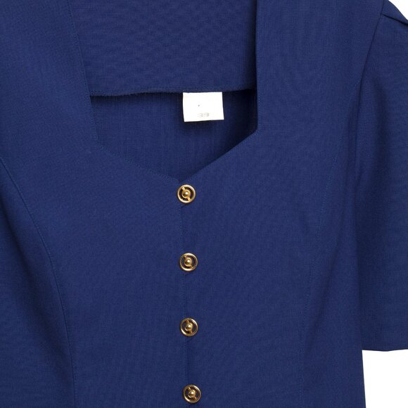 Sundazed (Germany) Canvas Weave Schurwolle Blend Pentagon T Blouse Azurite : M - Picture 3 of 8